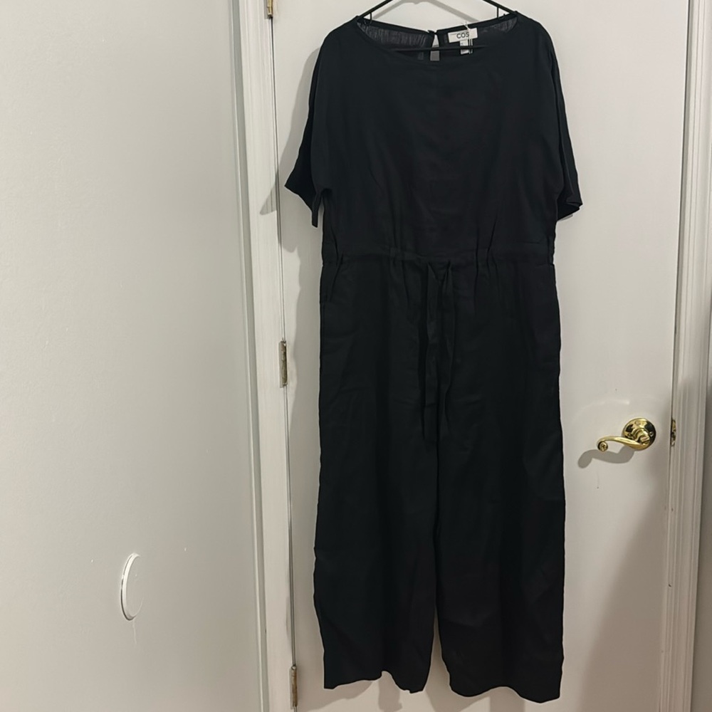 Black linen COS jumpsuit